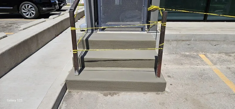 Front-entry step replacement by Lucky’s Concrete in Lewisville